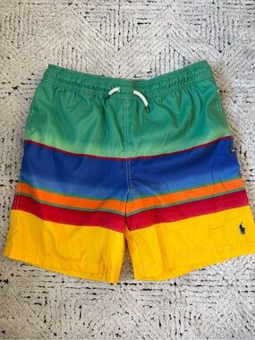 Polo Ralph Lauren Traveler Ombré Color Block Swim Shorts Big Kids Teen 14-16